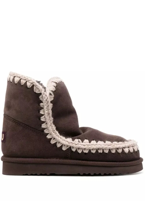 Mou chunky slip-on leather boots - Brown