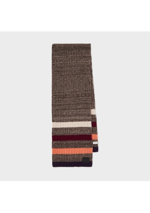 Paul Smith Brown Mohair-Blend Stripe Scarf