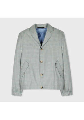 Paul Smith Grey And Green Check Wool Blouson Jacket