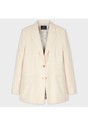 PS Paul Smith Women's Cream Pinstripe Two-Button Blazer White