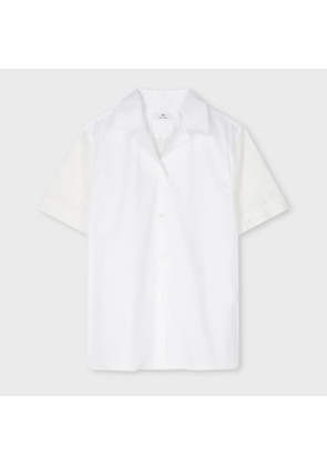 PS Paul Smith Women's White Cotton Broderie Panel Shirt