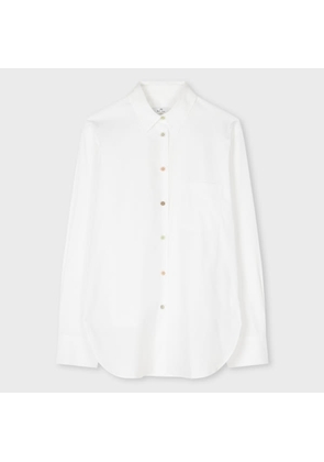 PS Paul Smith Women's White Relaxed-Fit Coloured Button Shirt