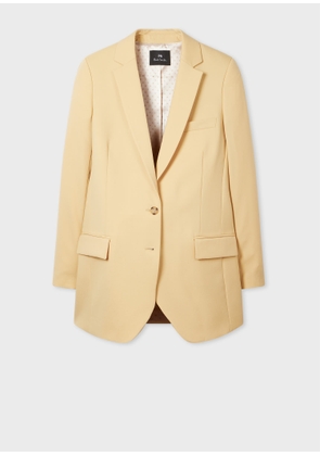 PS Paul Smith Women's Muted Yellow Wool Longline Blazer