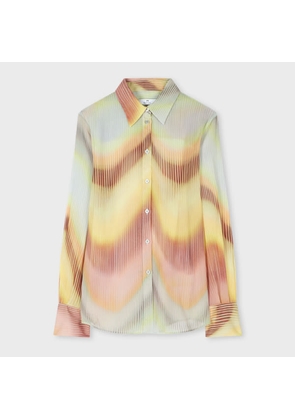 PS Paul Smith Women's 'Gradient Wave' Crinkle Georgette Blouse Multicolour