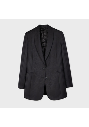 Paul Smith Women's Charcoal 'Leopard Jacquard' Shawl Collar Blazer Black