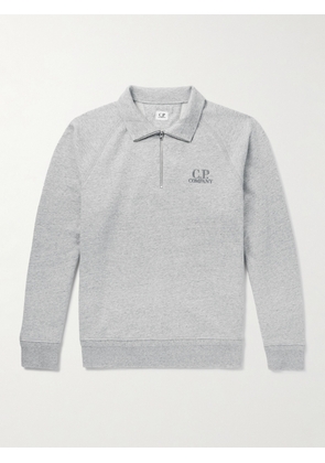 C.P. Company - Logo-Embroidered Cotton-Jersey Half-Zip Sweatshirt - Men - Gray - S