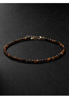 JIA JIA - Gold Tiger's Eye Beaded Bracelet - Men - Brown