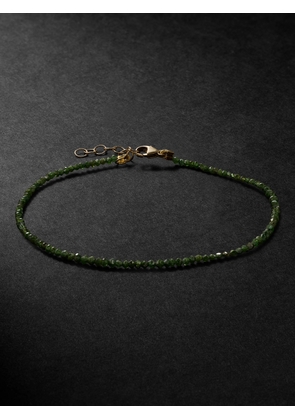 JIA JIA - Gold Diamond Beaded Bracelet - Men - Green