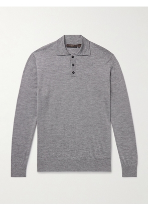 Incotex - Slim-Fit Cashmere and Silk-Blend Polo Shirt - Men - Gray - IT 44