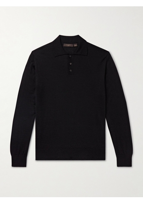 Incotex - Zanone Slim-Fit Cashmere and Silk-Blend Polo Shirt - Men - Black - IT 44