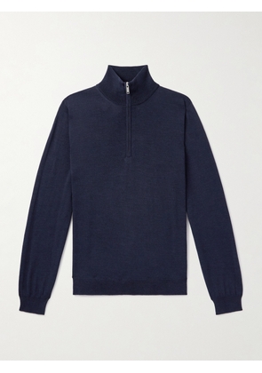 Incotex - Zanone Flexwool Half-Zip Sweater - Men - Blue - IT 46
