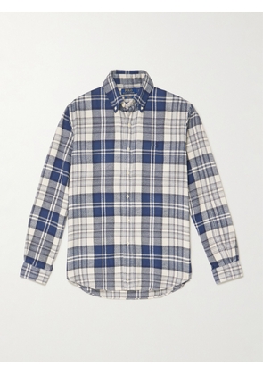 Polo Ralph Lauren - Button-Down Collar Logo-Embroidered Cotton-Flannel Shirt - Men - Blue - XS