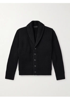 Nili Lotan - Haiden Shawl-Collar Ribbed Wool and Cashmere-Blend Cardigan - Men - Black - S