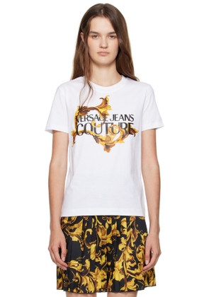 Versace Jeans Couture White Screen-Printed Cotton Jersey T-shirt