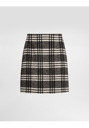 Dolce & Gabbana Wool Blend Check Skirt - Woman Skirts Multicolor 40