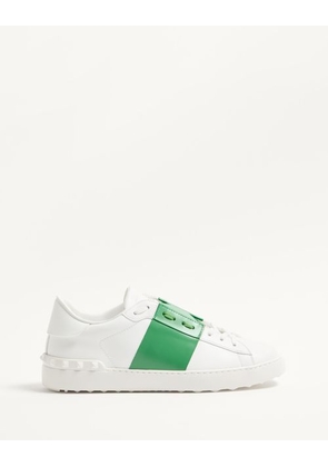 Valentino Garavani Calfskin Open Sneaker Man WHITE/GREEN 39