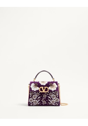 Valentino Garavani Valentino Garavani Mini Vsling Embroidered Handbag With Jewel Logo Woman PURPLE UNI