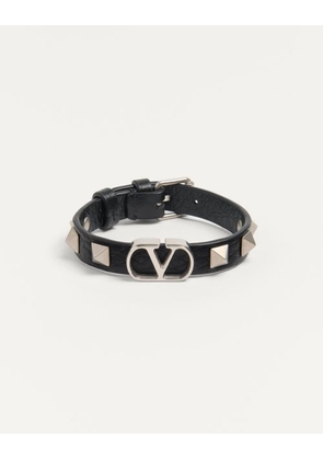 Valentino Garavani Vlogo Signature Grainy Calfskin Bracelet Man BLACK UNI