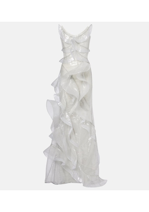 Maticevski Refraction sequined ruffled gown