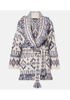 Alanui Grunge Beat fringed wool-blend wrap cardigan