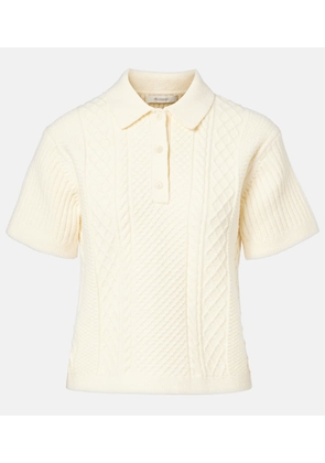 JW Anderson Cable-knit wool and cotton-blend polo shirt