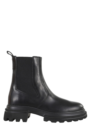 【送料&関税込】Hogan H674 Combat Boots Women's Hogan Chelsea H674 leather ankle boot hxw6740fm006lo