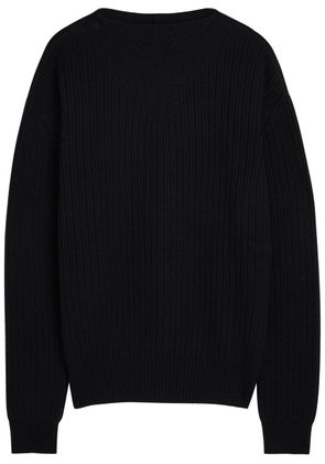 Rick Owens Fisherman Ribbed Wool Jumper - Black - M