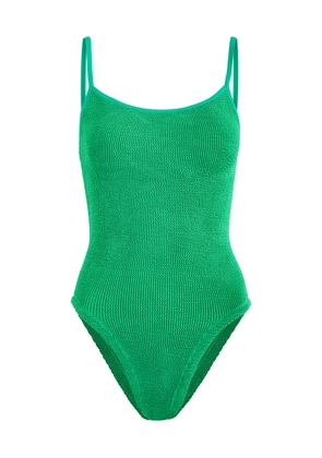 Hunza G Pamela Crinkle Swimsuit - Green - One Size