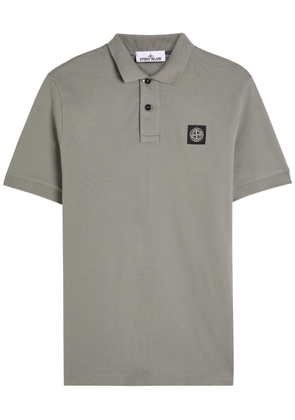 Stone Island Logo Piqué Stretch-cotton Polo Shirt - Grey - S