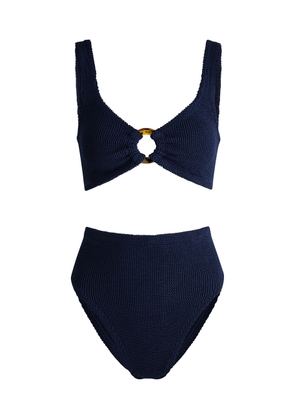 Hunza G Nadine Crinkle Bikini - Navy - One Size