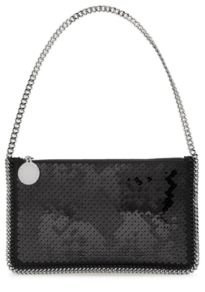 Stella Mccartney Falabella Sequin-embellished Pochette - Black - One Size