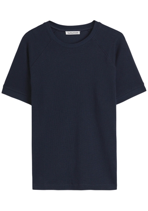 Ymc Marquee Waffle-knit Cotton-blend T-shirt - Navy - S