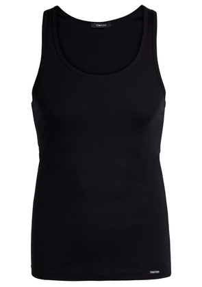 Tom Ford Ribbed Logo Jersey Tank - Black - M