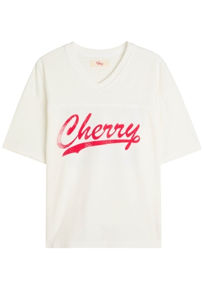 Cherry Los Angeles Logo-print Panelled Cotton T-shirt - White - L