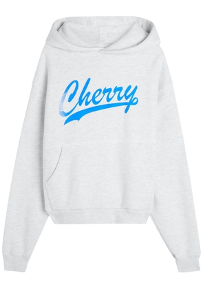 Cherry Los Angeles Logo-print Hooded Cotton Sweatshirt - Grey - L