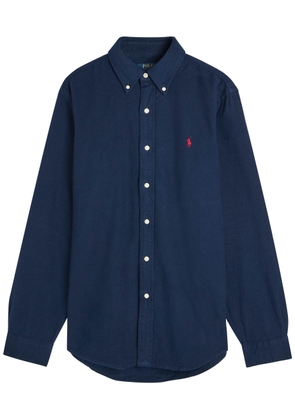 Polo Ralph Lauren Logo-embroidered Flannel Shirt - Navy - L