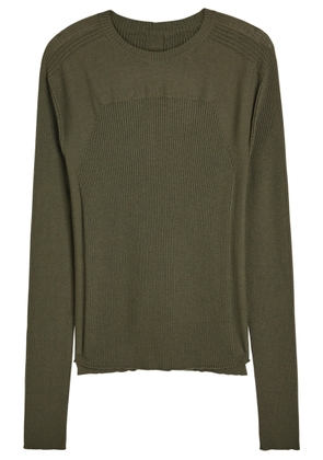Rick Owens Ribbed Wool Jumper - Khaki - L