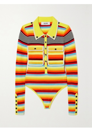 Christopher John Rogers - Striped Ribbed-knit Bodysuit - Multi - x small,small,medium,large,x large,xx large