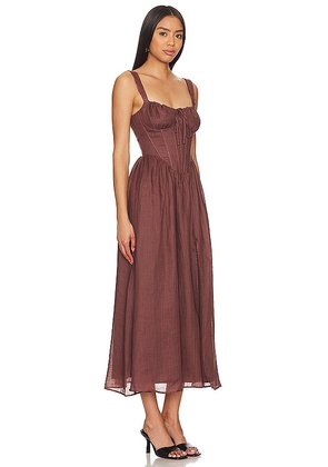 Bardot x REVOLVE Esra Midi Dress in Chocolate. Size 2. Also in 8.