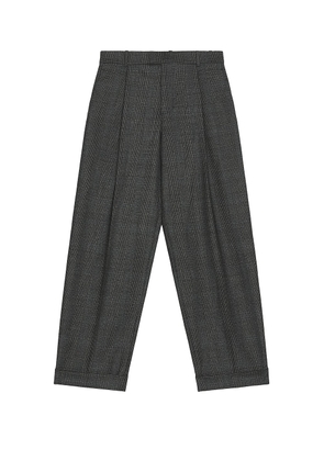 Bottega Veneta Wool Prince Of Wales One Pleat Trousers in Black  Chalk  & Blue - Black. Size 50 (also in 46, 48, 52).