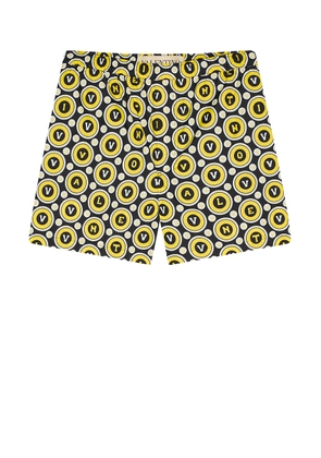 Valentino Swim Shorts in Black & Yellow - Black. Size 46 (also in 48, 52).
