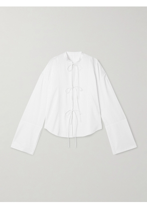 Adam Lippes - Mick Oversized Pintucked Organic Cotton-poplin Shirt - White - xx small,x small,small,medium,large,x large