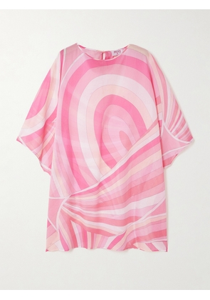 PUCCI - Printed Cotton-voile Mini Dress - Pink - One size