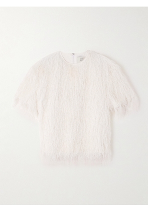 Loulou de Saison - Zaro Fringed Jersey Top - White - x small,small,medium,large,x large