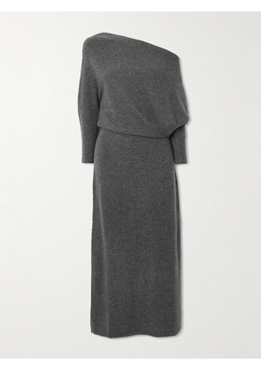 Altuzarra - Kasos Off-the-shoulder Draped Brushed-cashmere Midi Dress - Gray - x small,small,medium,large,x large