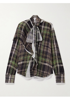 Acne Studios - Tie-detailed Draped Printed Silk Crepe De Chine Blouse - Multi - DK32,DK34,DK36,DK38,DK40,DK42