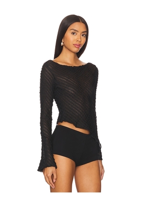 superdown Jayne Long Sleeve Top in Black. Size M. Also in S, XS.