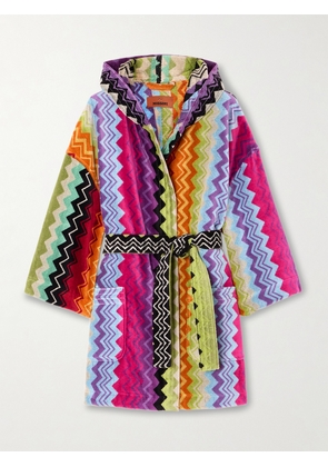 MISSONI HOME - Giacomo Hooded Belted Striped Cotton-terry Robe - Multi - x small,small,medium,large,x large