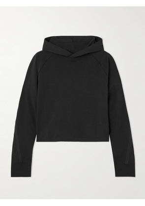ON - Studio Cropped Jersey Hoodie - Black - x small,small,medium,large,x large