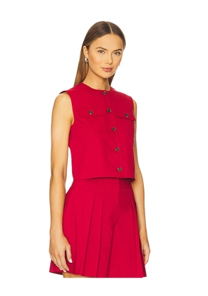 Theory Trucker Vest in Red. Size 00. Also in 0, 12, 2, 4, 6.